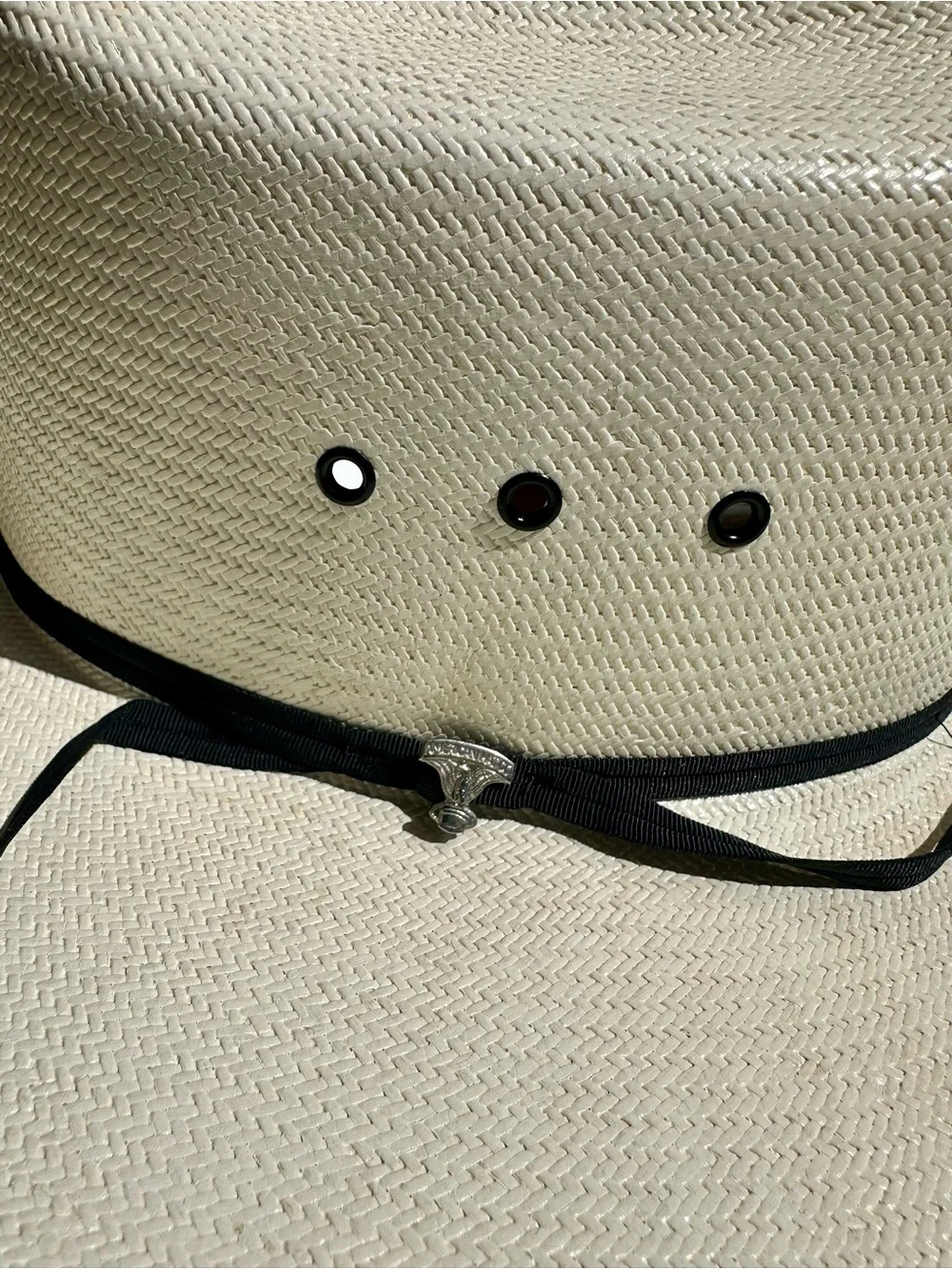 American Hat Co Para Panama Men's Wide-Brim Outback Hat Cream, Black Band, 7 1/8